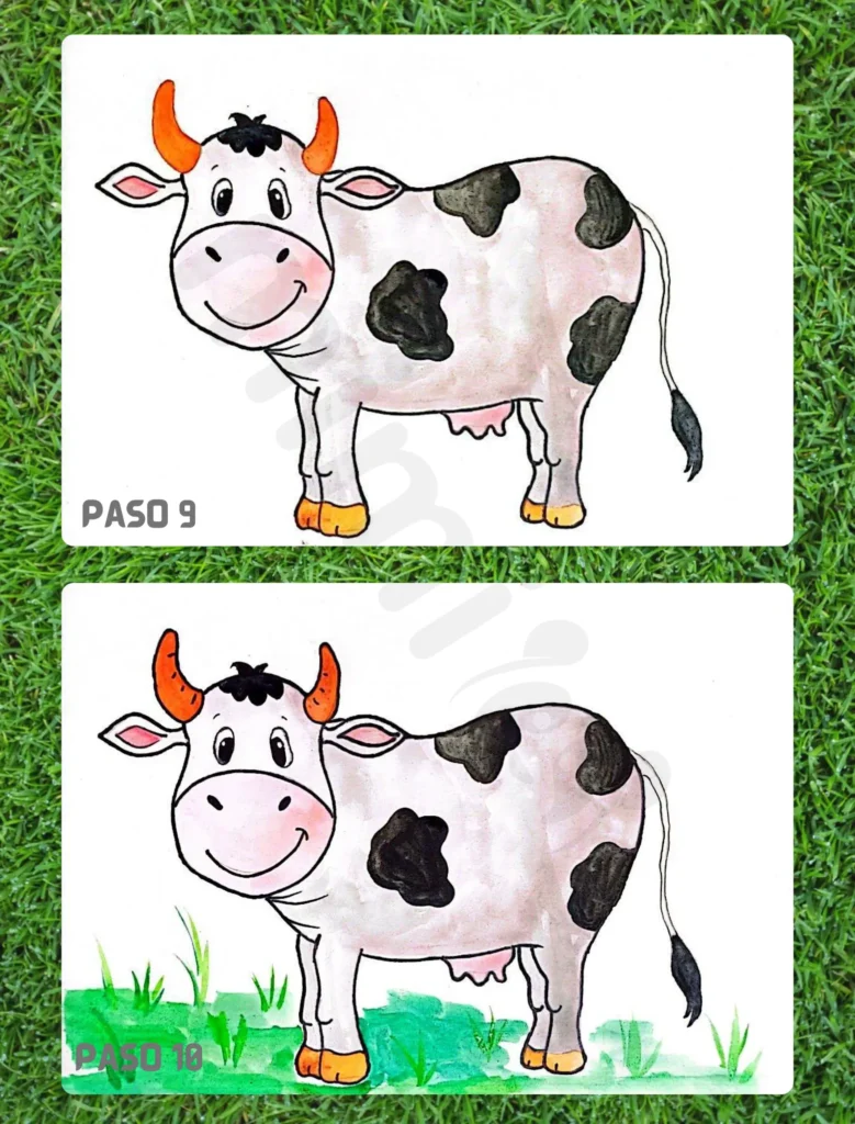 Cómo Dibujar una Vaca Paso 9 10