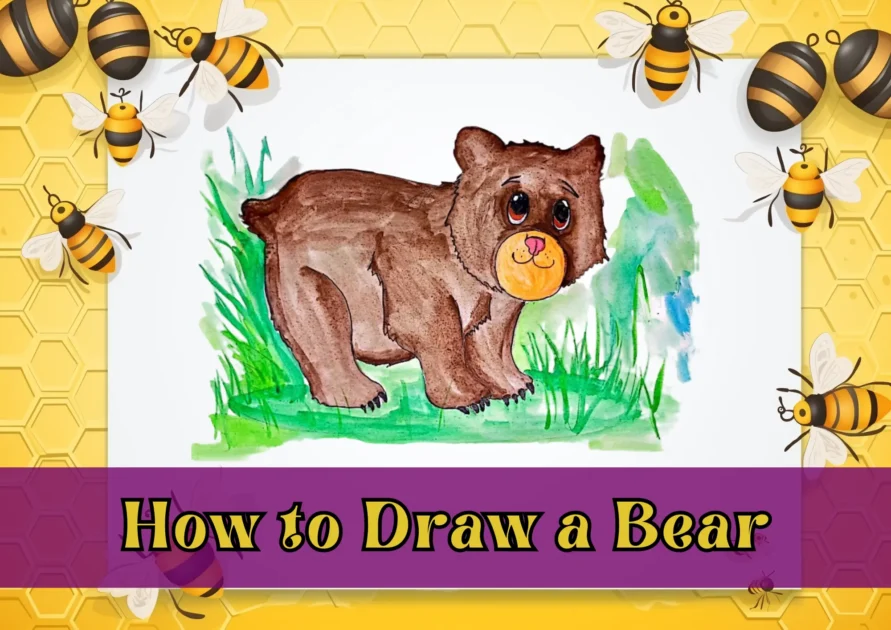 How to Draw a Simple Bear - Easy Tutorial for Kids