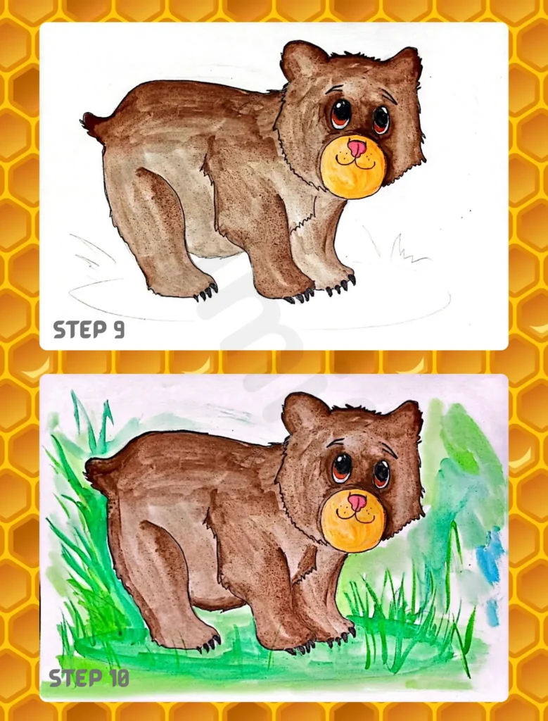 How to Draw a Bear Step 9 10