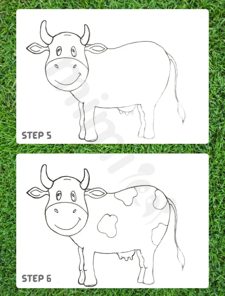 How to Draw a Cow Step 5 6