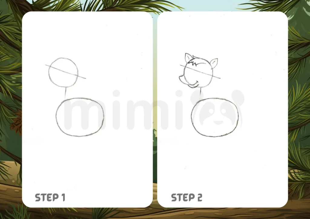 How to Draw a Deer Step 1 2