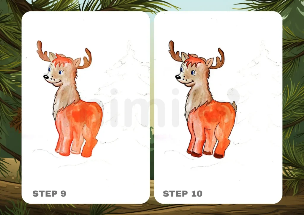 How to Draw a Deer Step 9 10