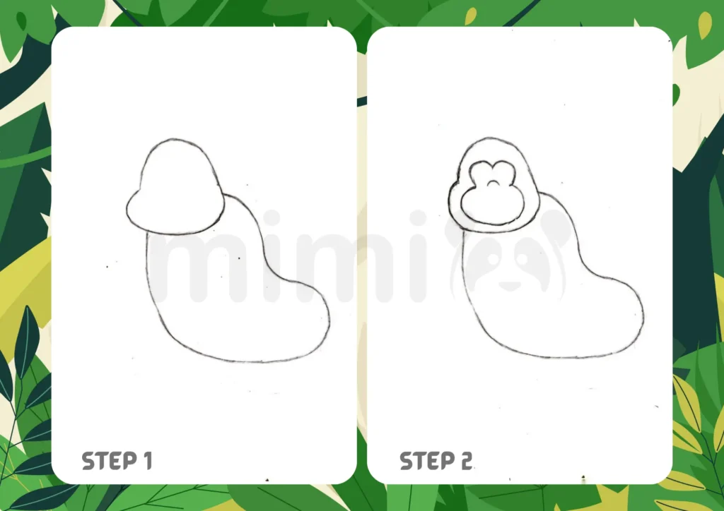 How to Draw a Gorilla Step 1 2