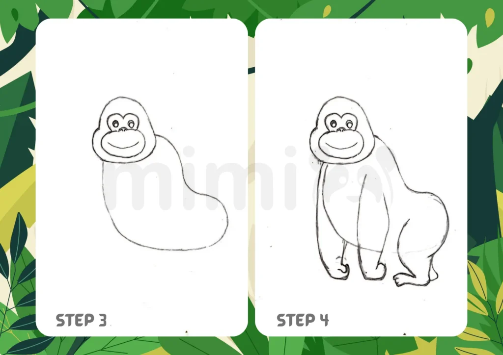 How to Draw a Gorilla Step 3 4