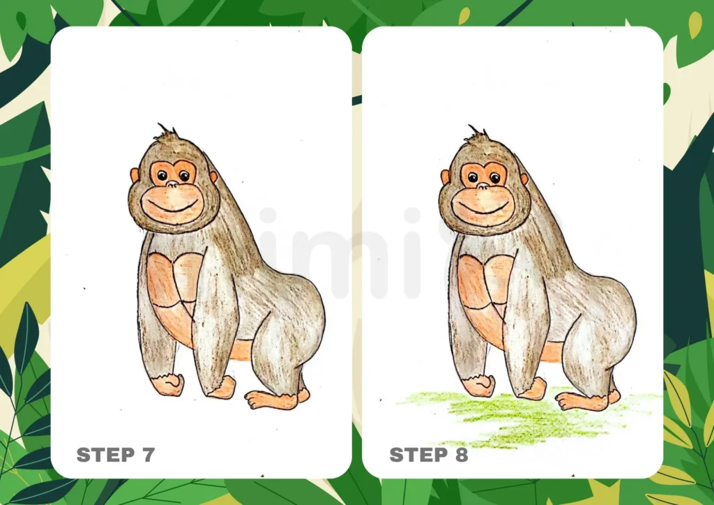 How to Draw a Gorilla Step 7 8