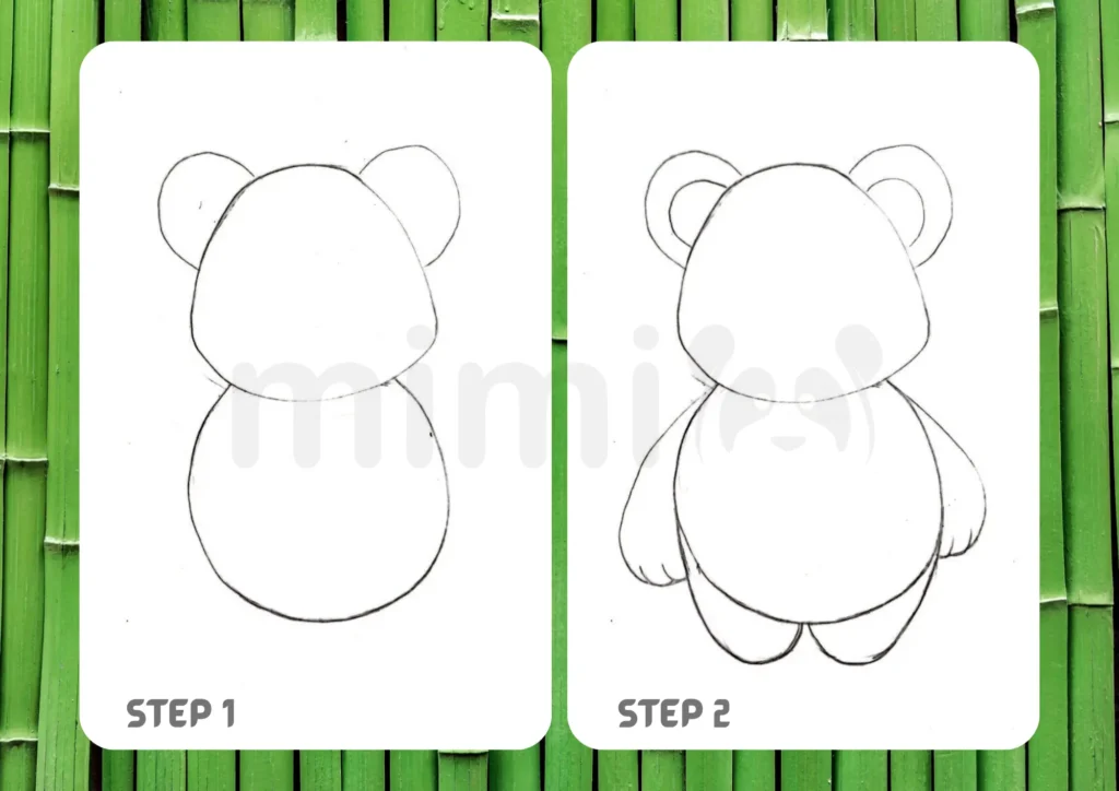 How to Draw a Panda Step 1 2