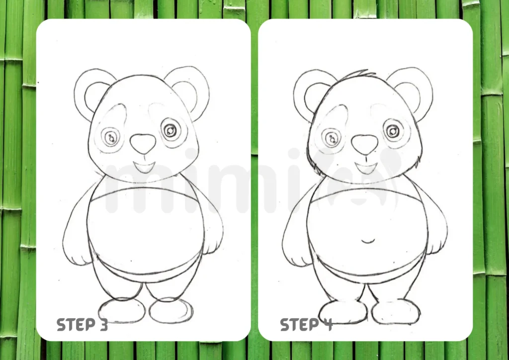 How to Draw a Panda Step 3 4