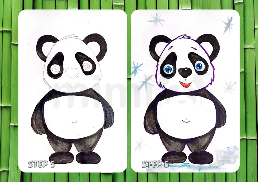 How to Draw a Panda Step 5 6
