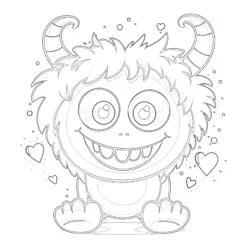 Love Monster Coloring Page - Printable Coloring page