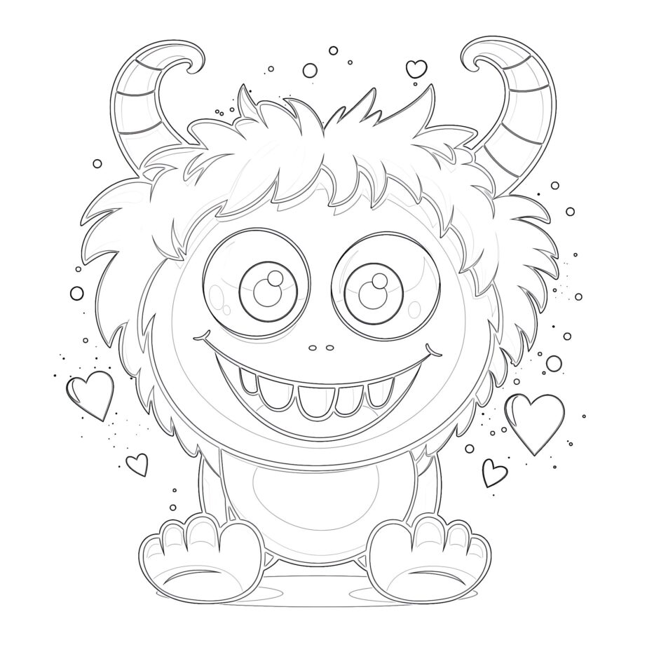 Love Monster Coloring Page