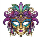 Mardi Gras Mask Coloring Page 2