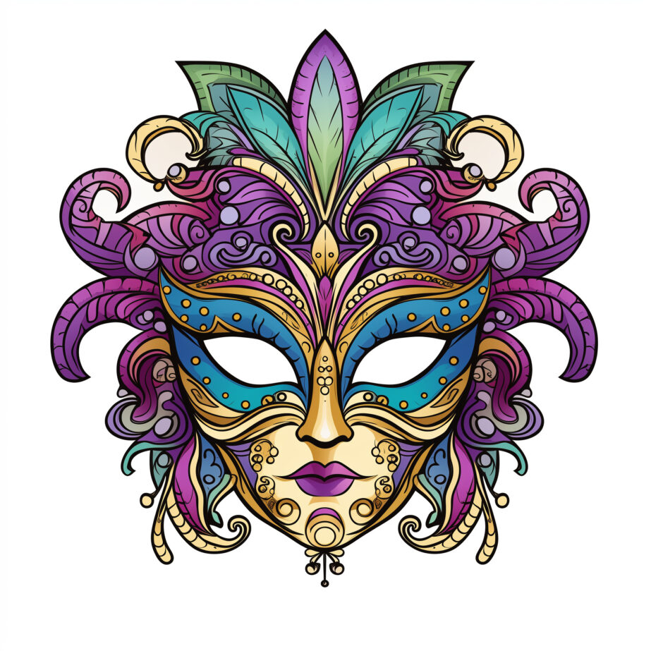 Mardi Gras Mask Coloring Page 2Original image