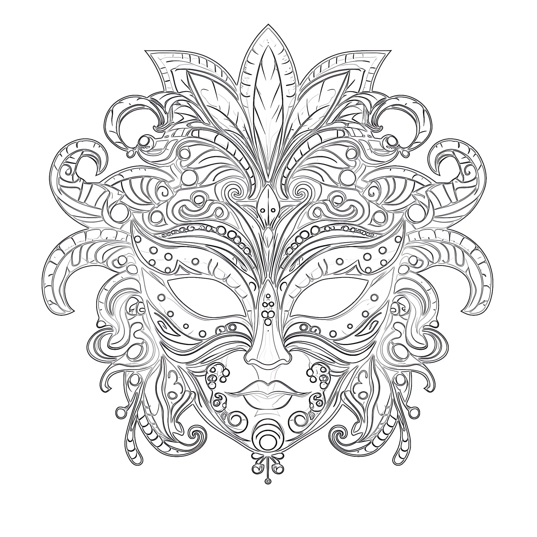 Mardi Gras Mask Coloring Page | Coloring Pages Mimi Panda