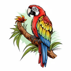 Parrot Bird Coloring Pages - Origin image