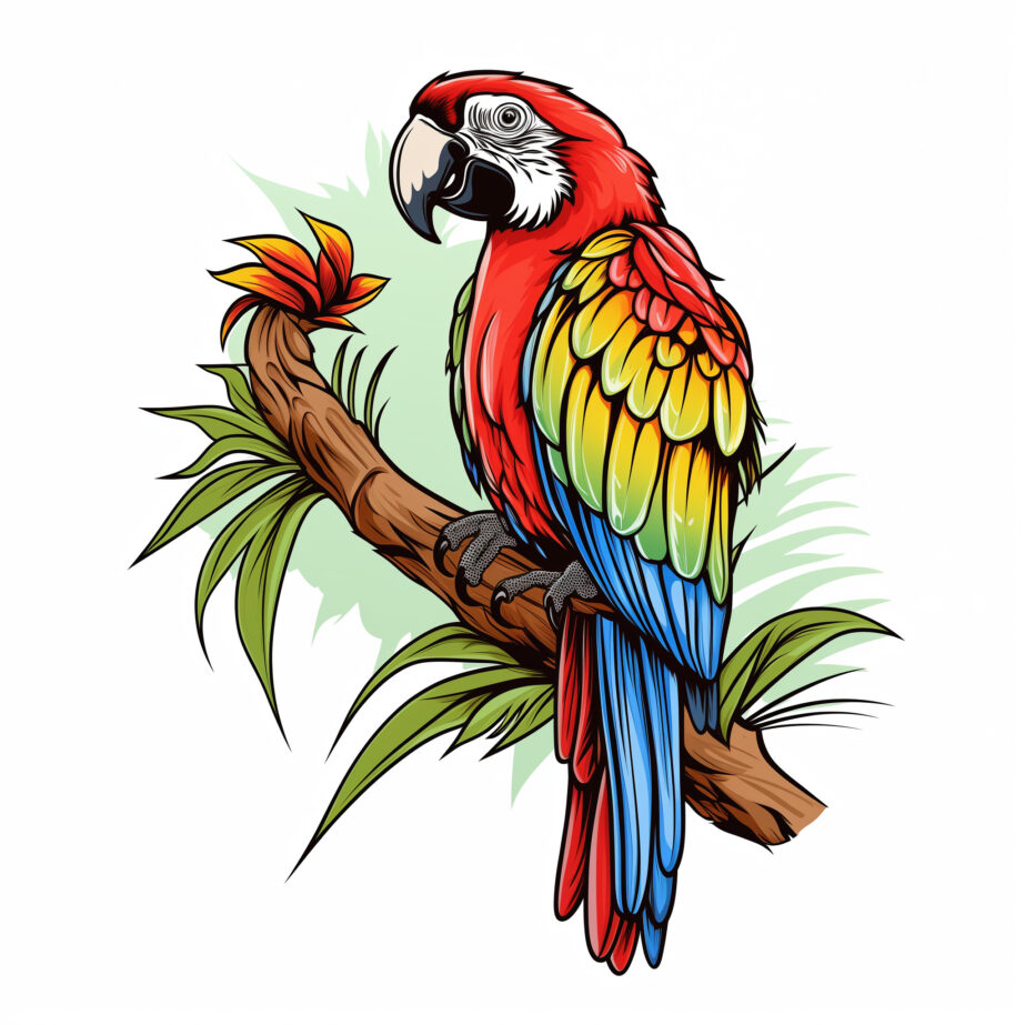Parrot Bird Coloring Pages 2Original image