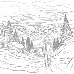 Snow Day Coloring Page - Printable Coloring page