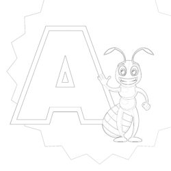 A ist für Ameise Färbung Seite - Druckbare Ausmalbilder