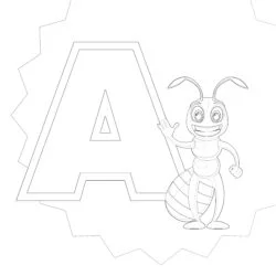 A Is For Ant Coloring Page - Printable Coloring page