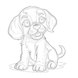 Adorable Puppy Coloring Pages - Printable Coloring page