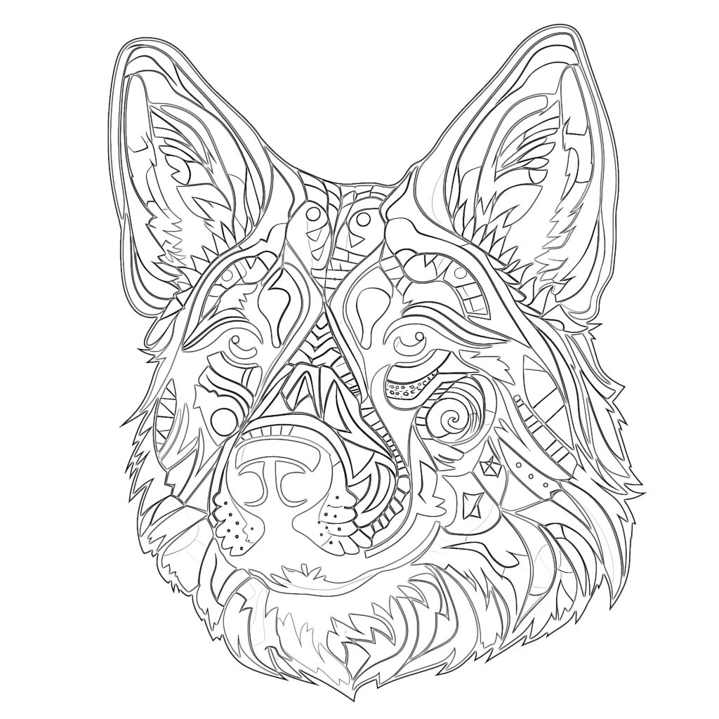 Adult Coloring Pages Dog | Coloring Pages Mimi Panda
