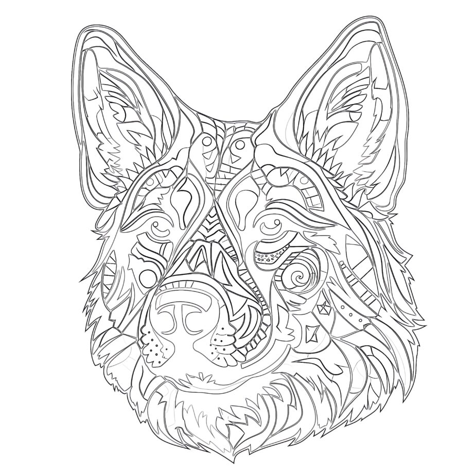Adult Coloring Pages Dog