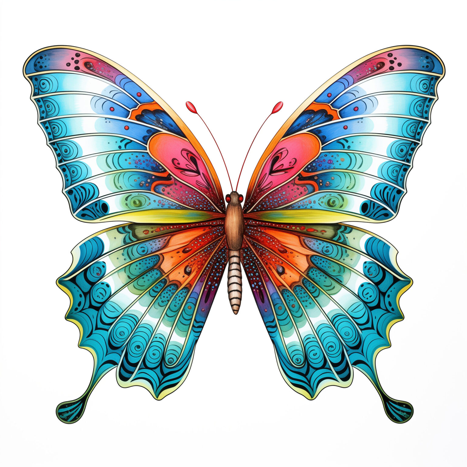 Amazing Butterfly Coloring Pages For Adults | Coloring Pages Mimi Panda