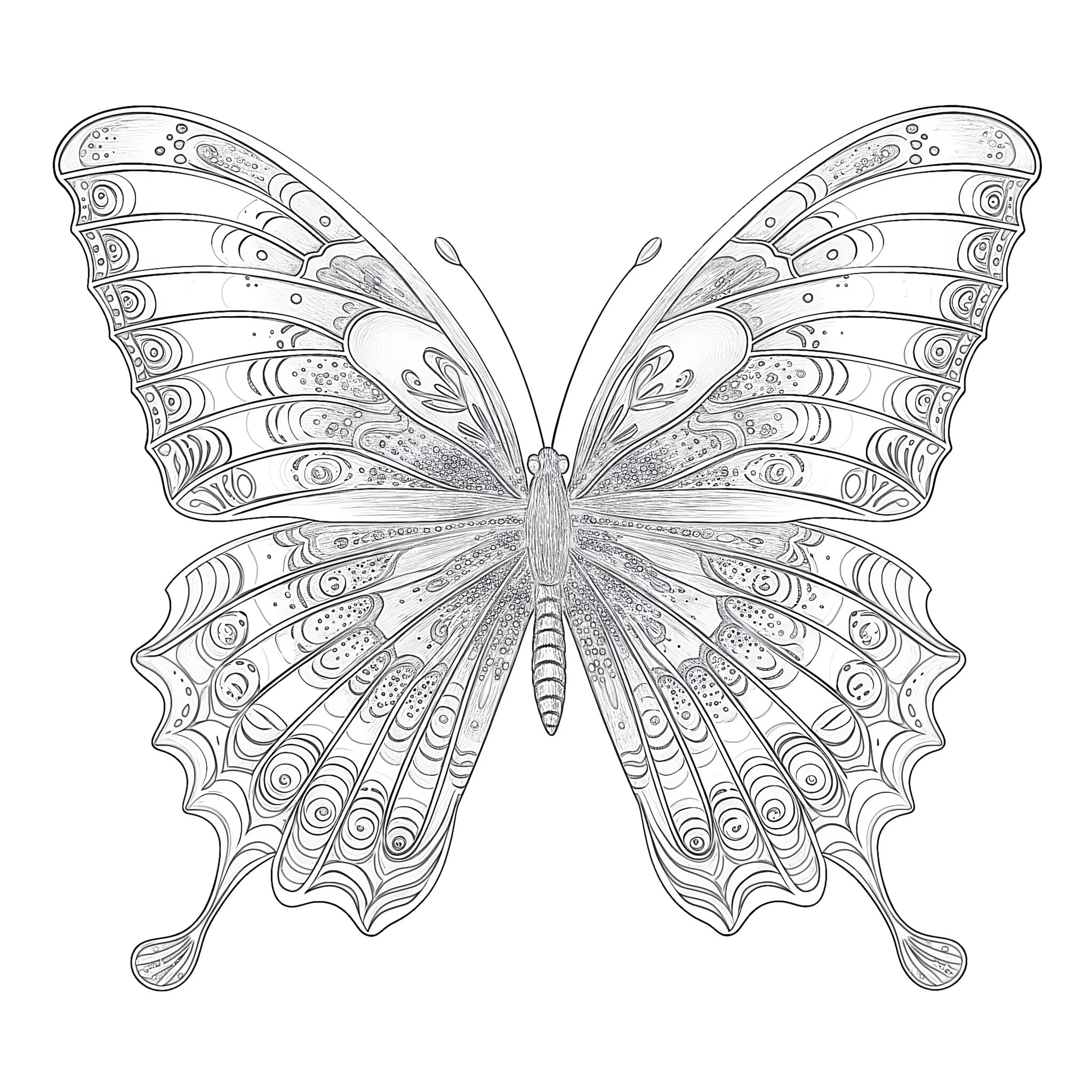 Amazing Butterfly Coloring Pages For Adults | Coloring Pages Mimi Panda