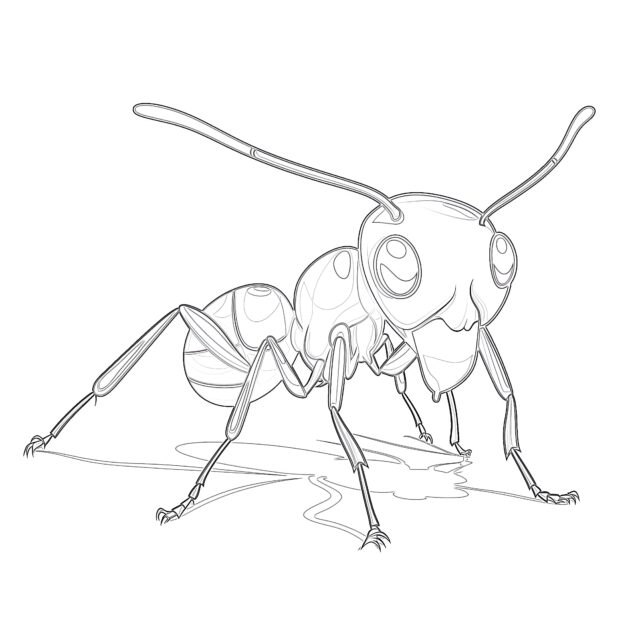 Online Coloring Ant Coloring - Ant Coloring Page 630x630