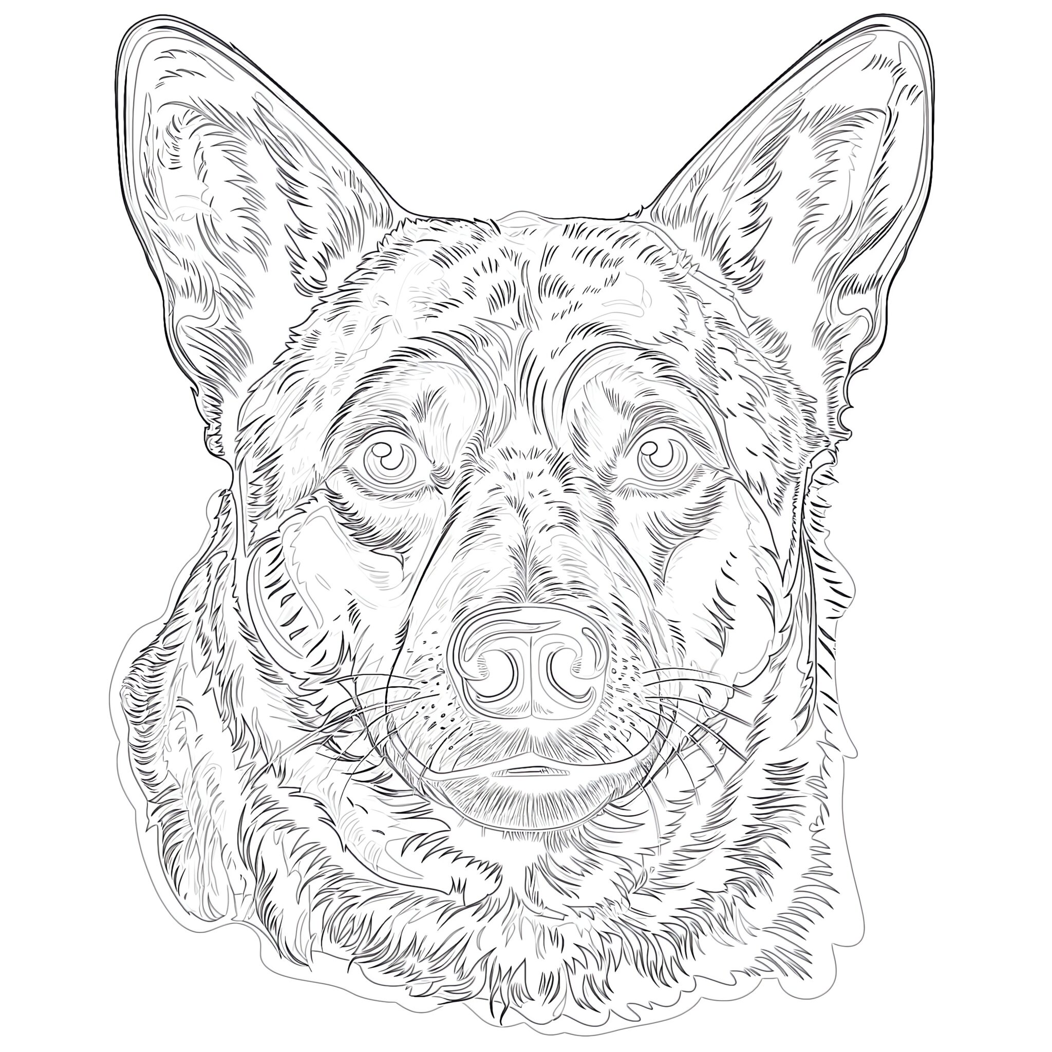 Australian Cattle Dog Coloring Pages | Coloring Pages Mimi Panda