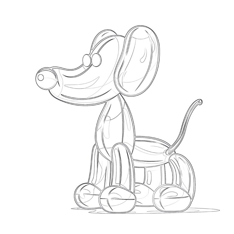 Balloon Dog Coloring Page | Coloring Pages Mimi Panda