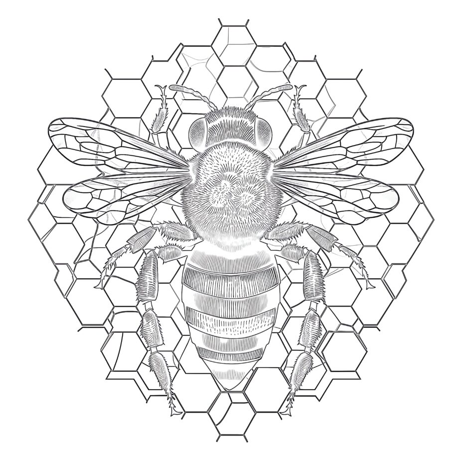 Bee Coloring Pages For Adults