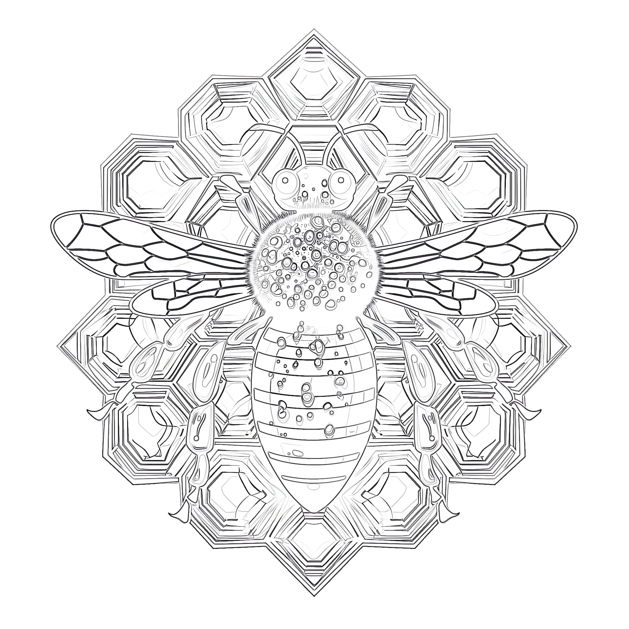Bee Honeycomb Coloring Page Coloring Pages Mimi Panda colouring-cow-pictures-coloring-pages-mimi-panda