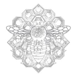 Bee Honeycomb Coloring Page - Printable Coloring page