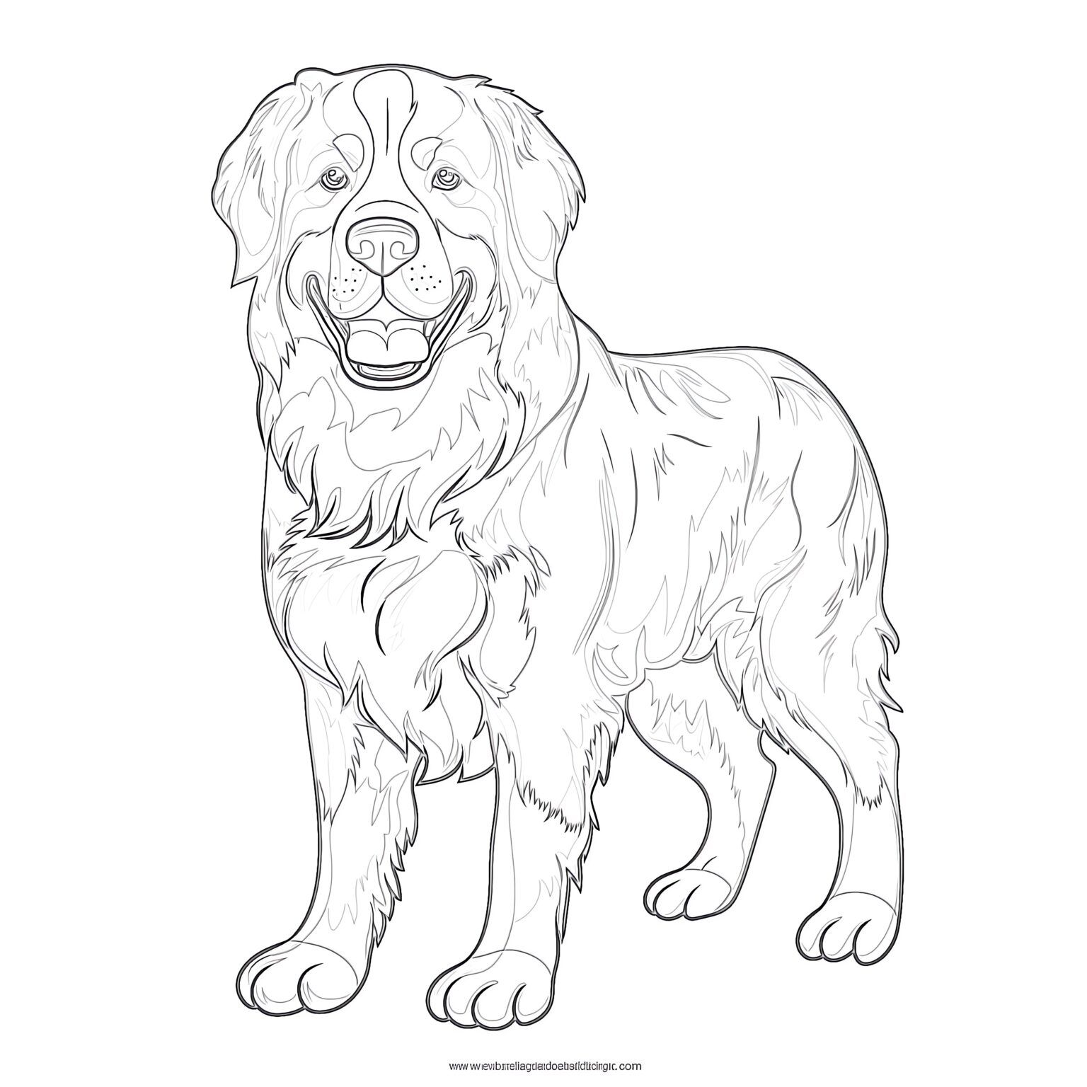 Bernese Mountain Dog Coloring Page | Coloring Pages Mimi Panda