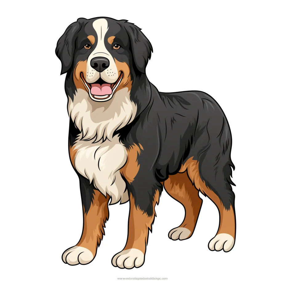 Bernese Mountain Dog Coloring Page 2