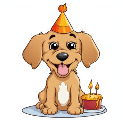 Birthday Dog Coloring Page - Origin image