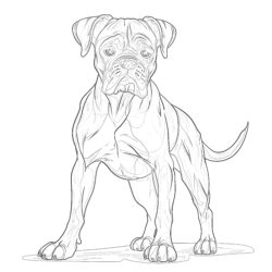 Boxer Coloring Pages - Printable Coloring page