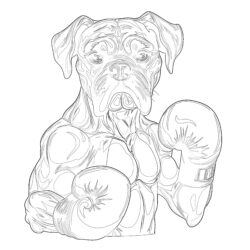 Boxer Hund Färbung Seite - Druckbare Ausmalbilder