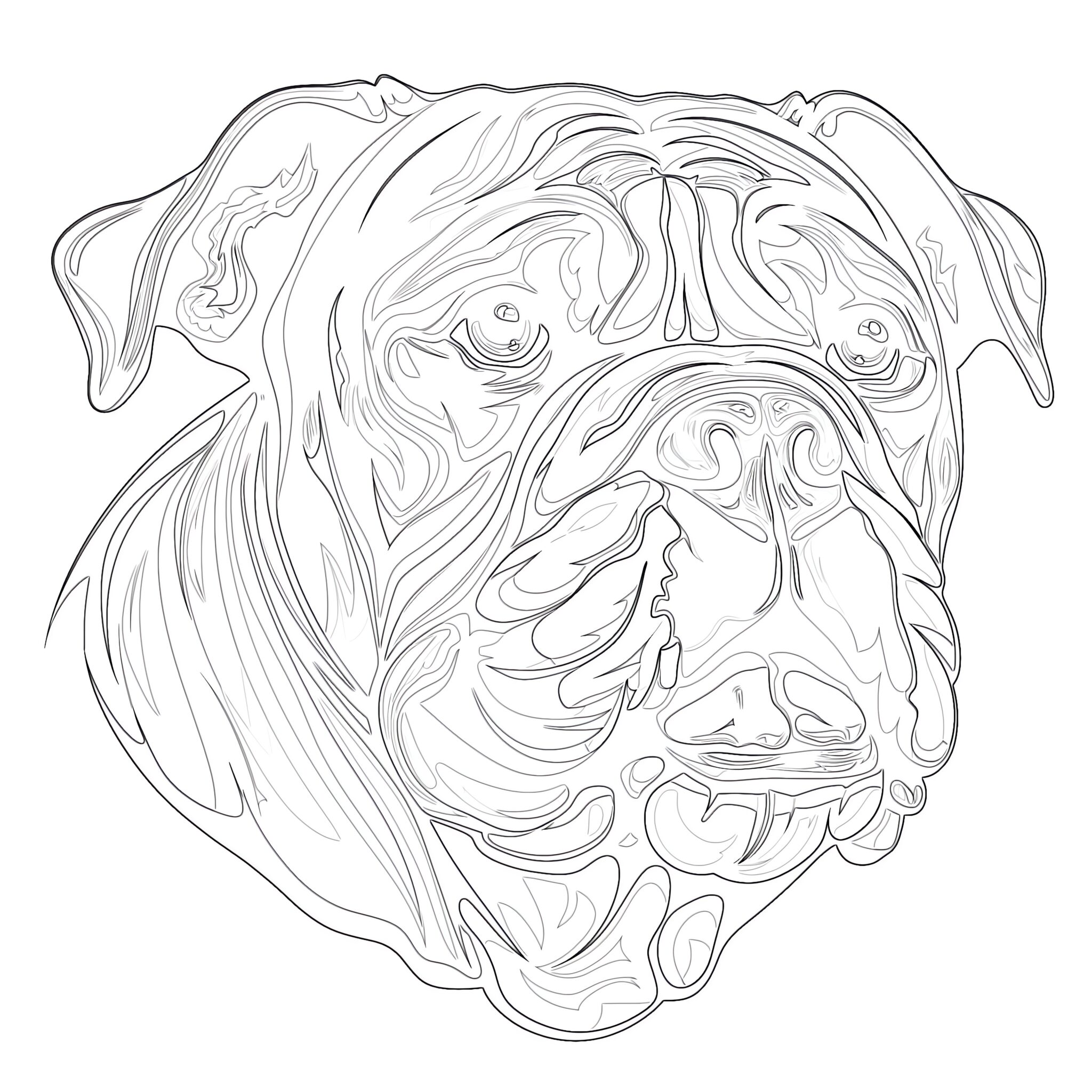 Bulldog Coloring Page | Coloring Pages Mimi Panda