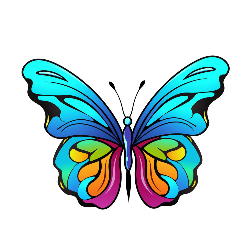 Butterfly Coloring Page Simple | Coloring Pages Mimi Panda