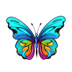 Página Para Colorear de Mariposas Simple 2