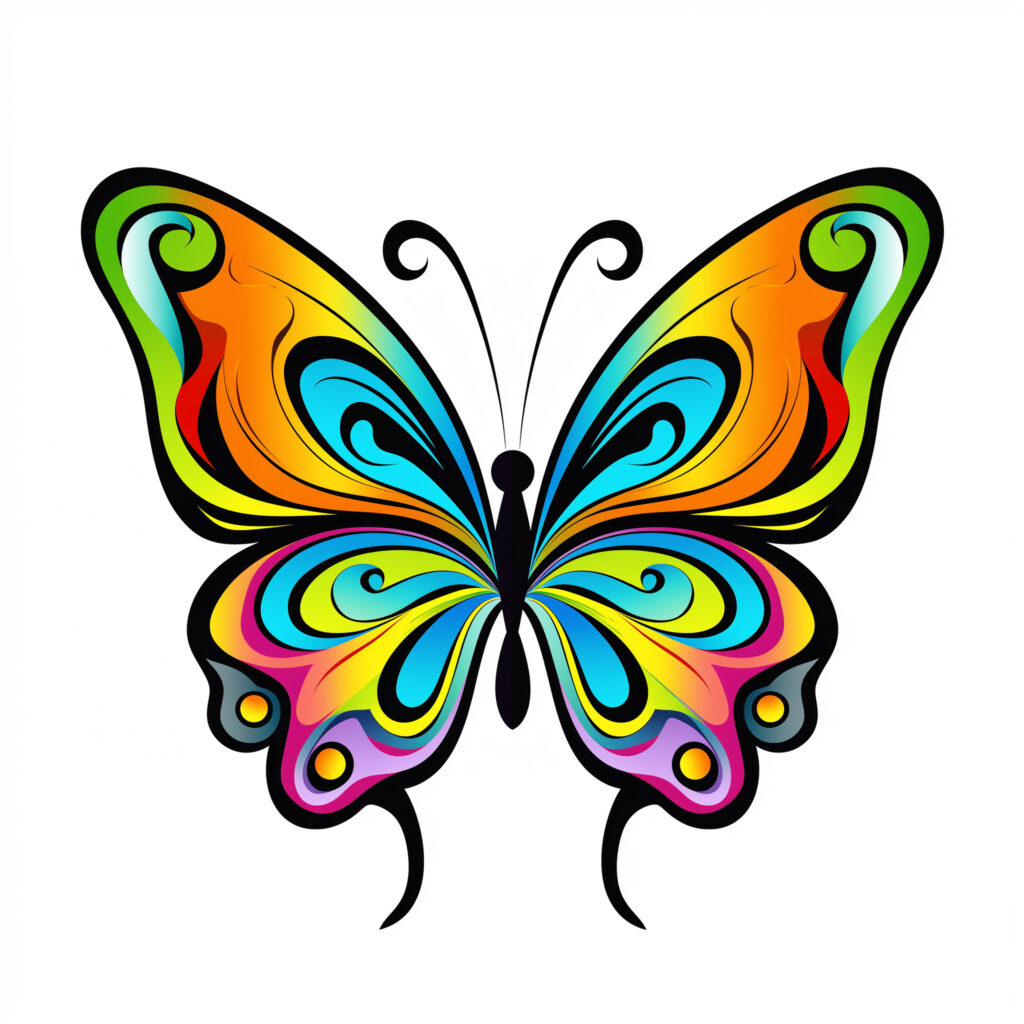 Butterfly Coloring Pages Simple | Coloring Pages Mimi Panda