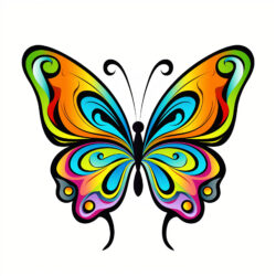 Pages à Colorier Simples Sur Les Papillons - Image d'origine