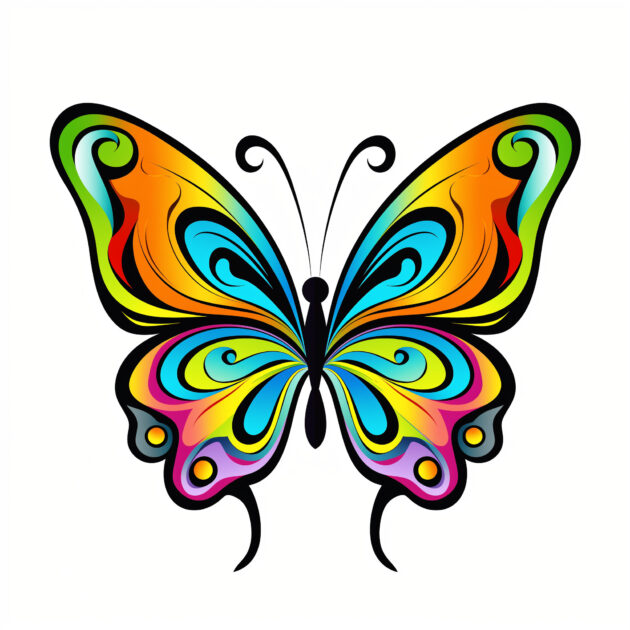 Butterfly Coloring Pages Simple | Coloring Pages Mimi Panda