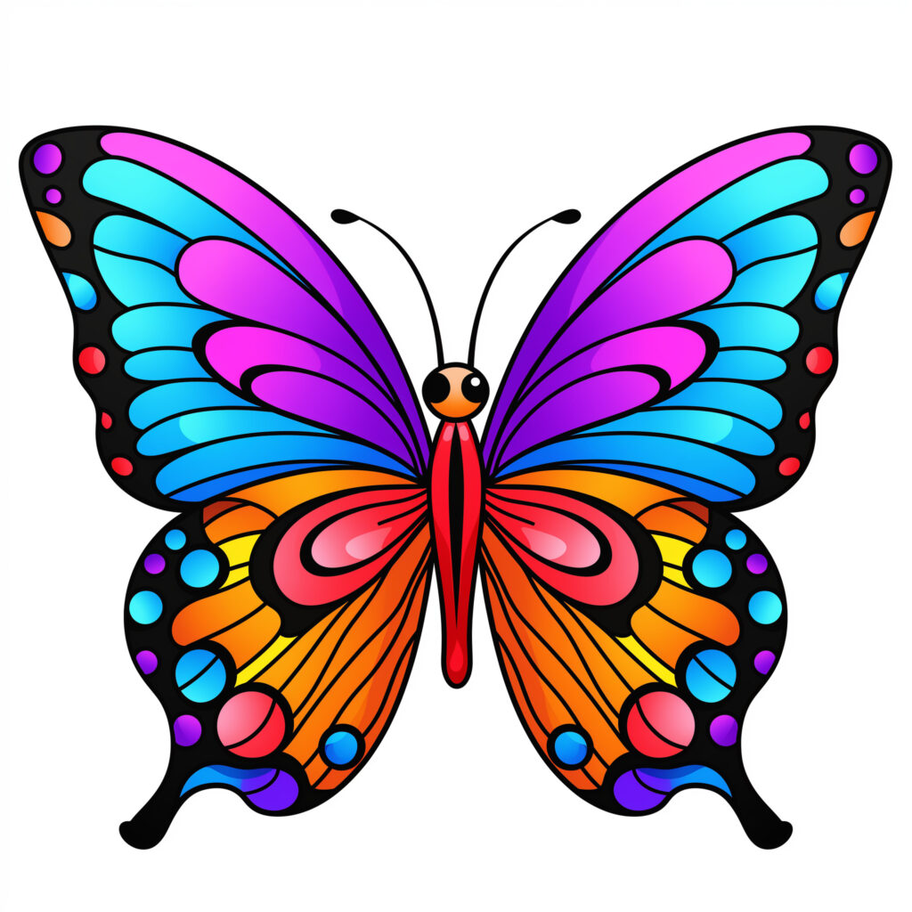 Butterfly Easy Coloring Pages | Coloring Pages Mimi Panda