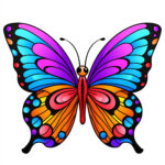 Mariposa Fácil Páginas Para Colorear 2 2