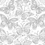 Page de Coloriage de Motifs de Papillons