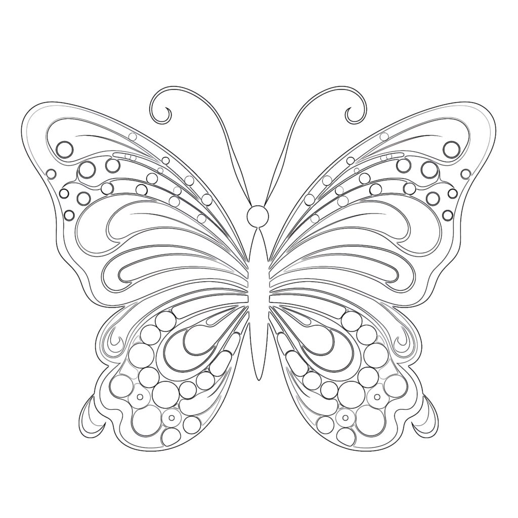 Butterfly Rainbow Coloring Page Coloring Pages Mimi Panda