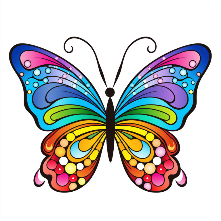 Butterfly Rainbow Coloring Page | Coloring Pages Mimi Panda