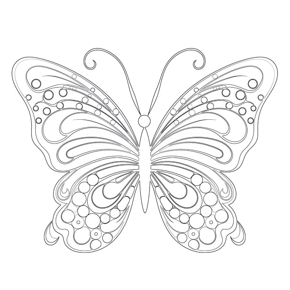 Butterfly Rainbow Coloring Page